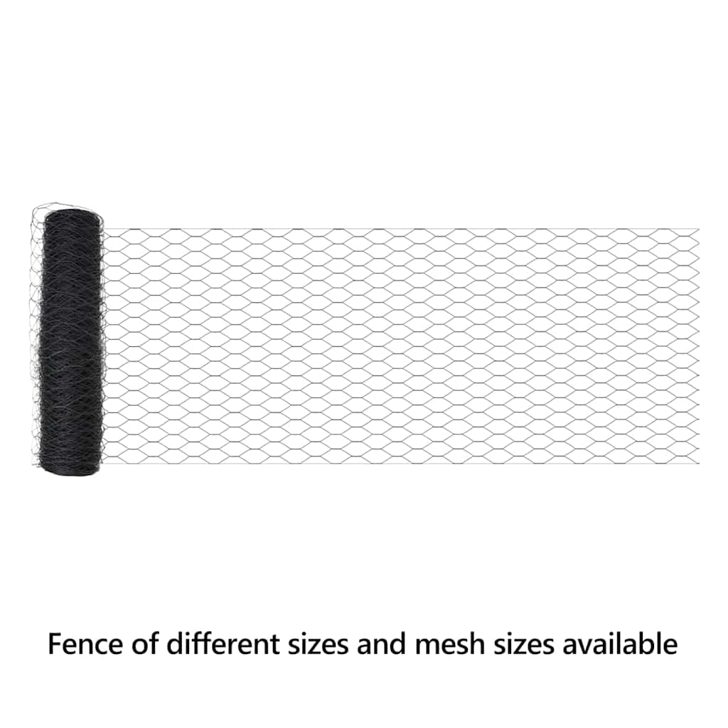 Hexagon Fence Grey 0.6 x 25 m PVC