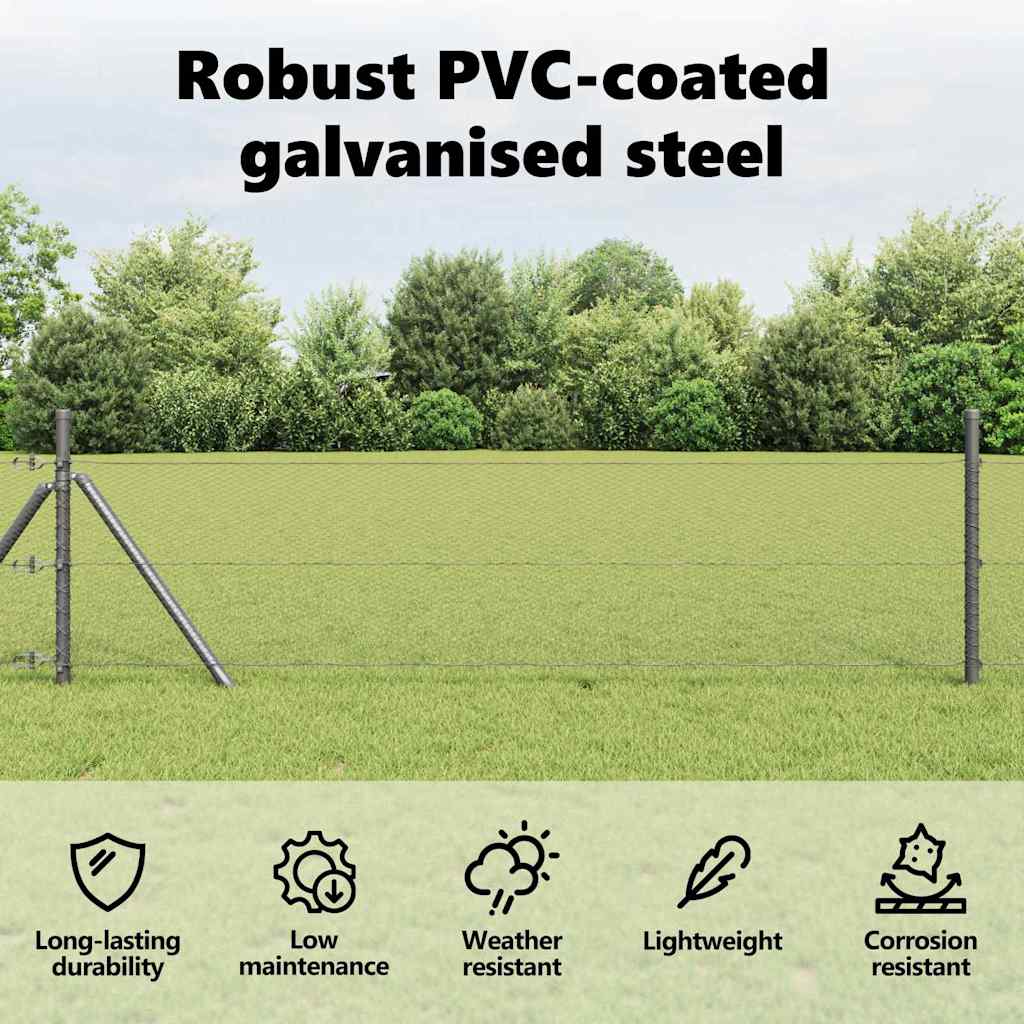 Hexagon Fence Grey 0.8 x 25 m PVC