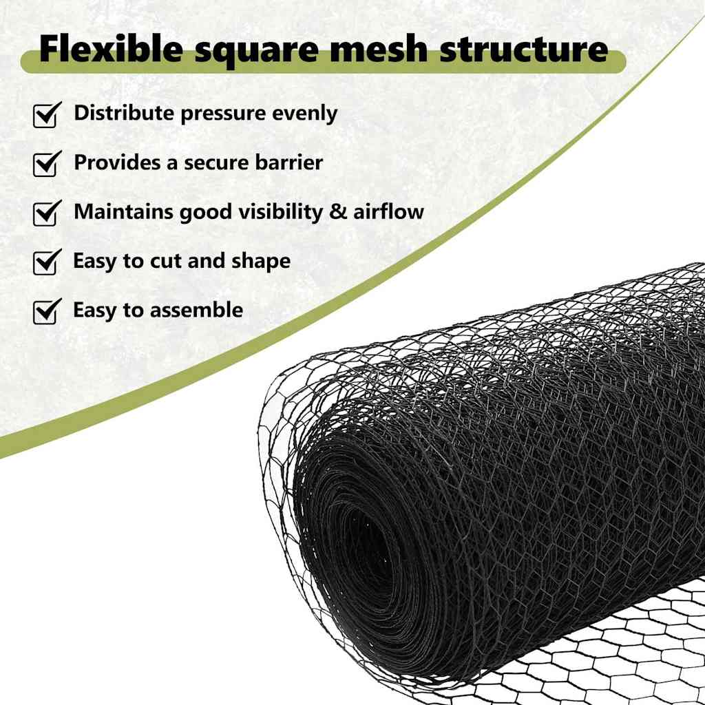 Hexagon Fence Grey 1.4 x 25 m PVC