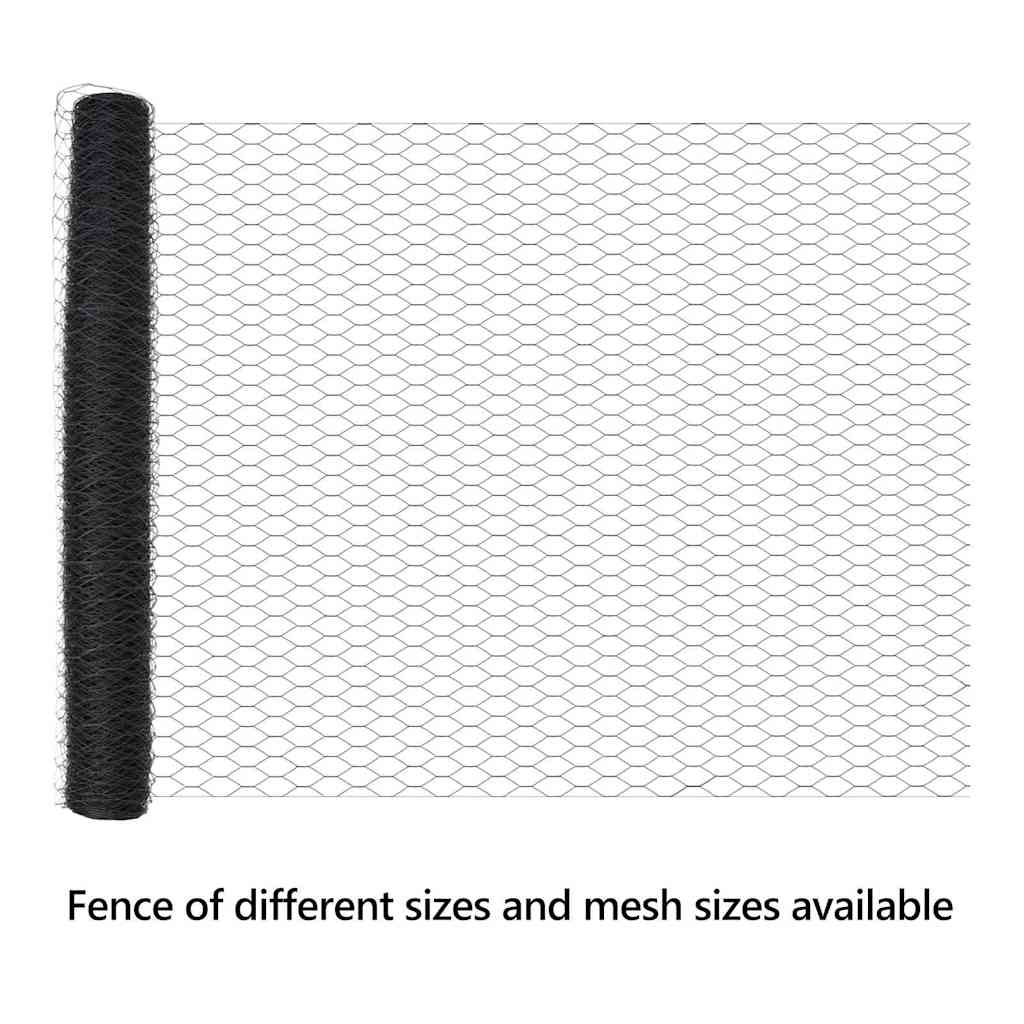 Hexagon Fence Grey 1.4 x 25 m PVC