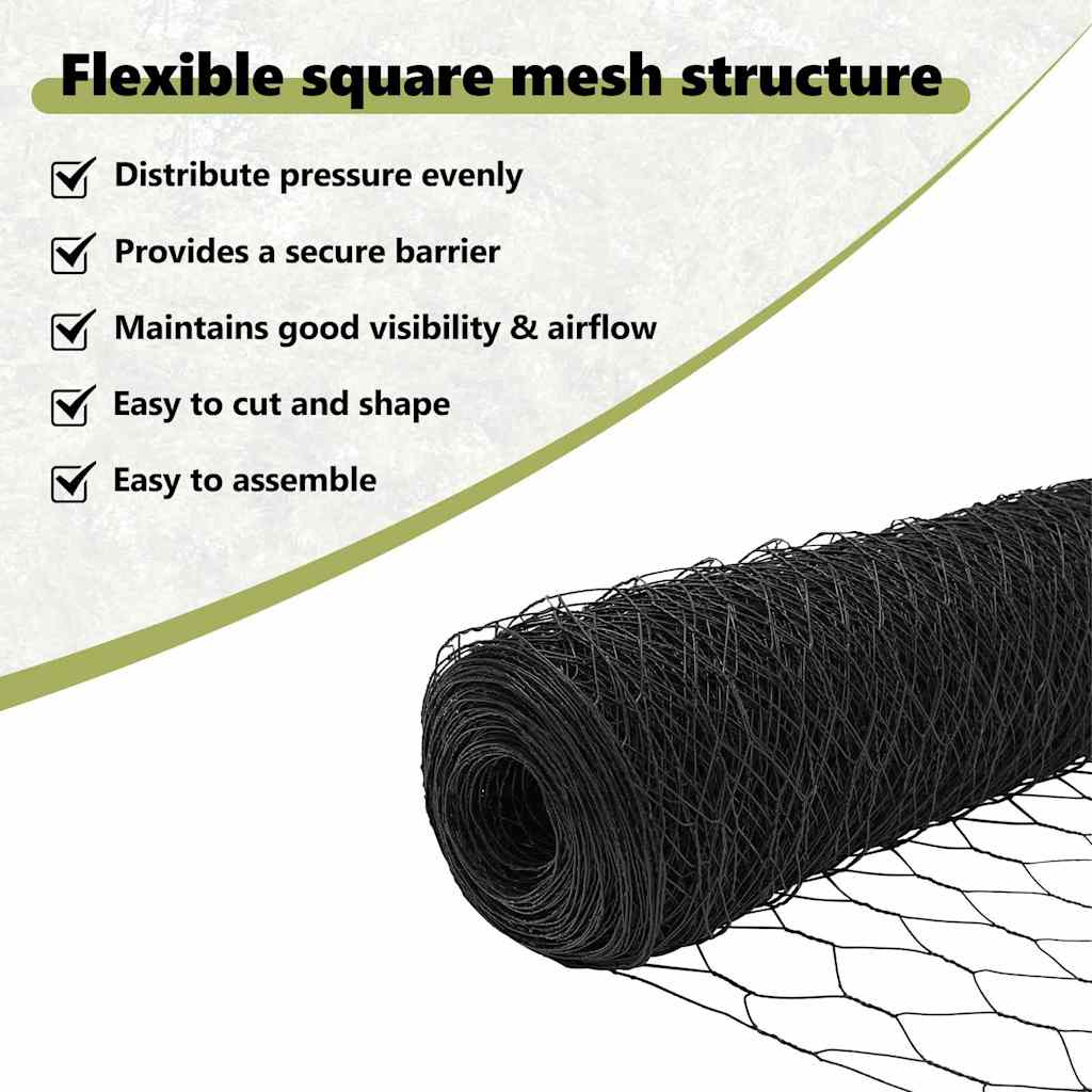 Hexagon Fence Grey 1.4 x 25 m PVC