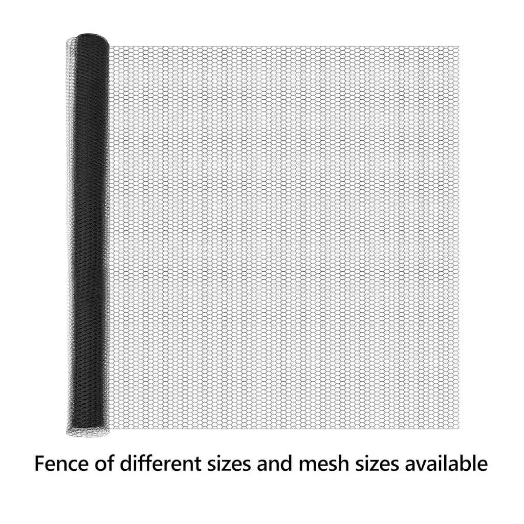 Hexagon Fence Grey 1.6 x 25 m PVC