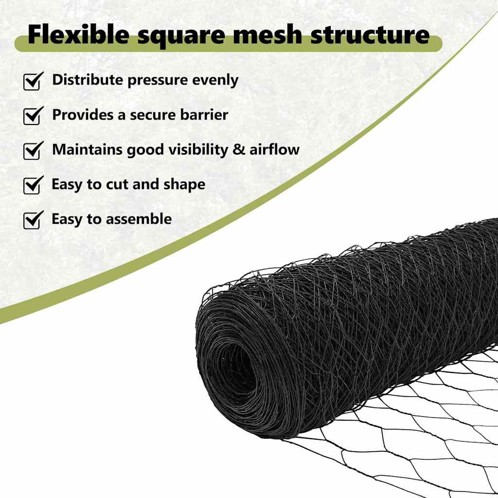 Hexagon Fence Grey 0.4 x 50 m PVC