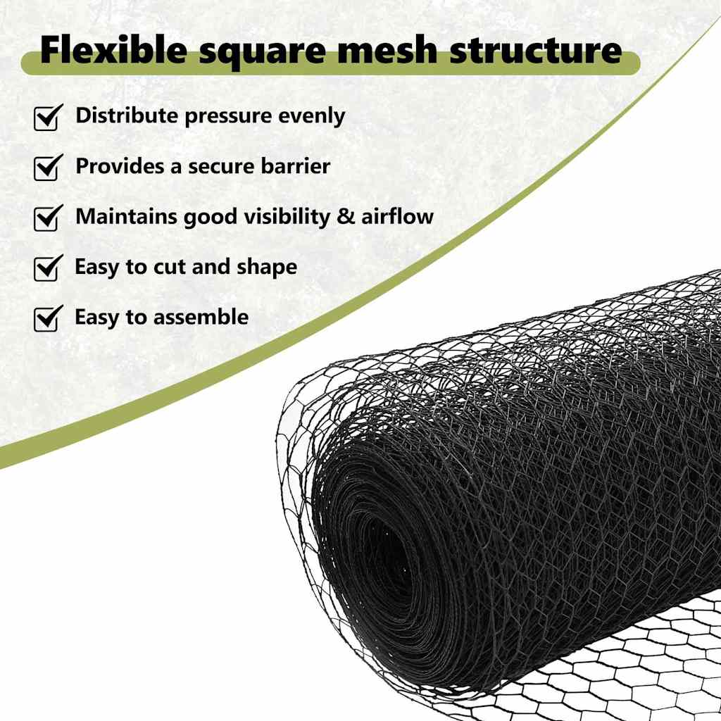 Hexagon Fence Grey 0.6 x 50 m PVC