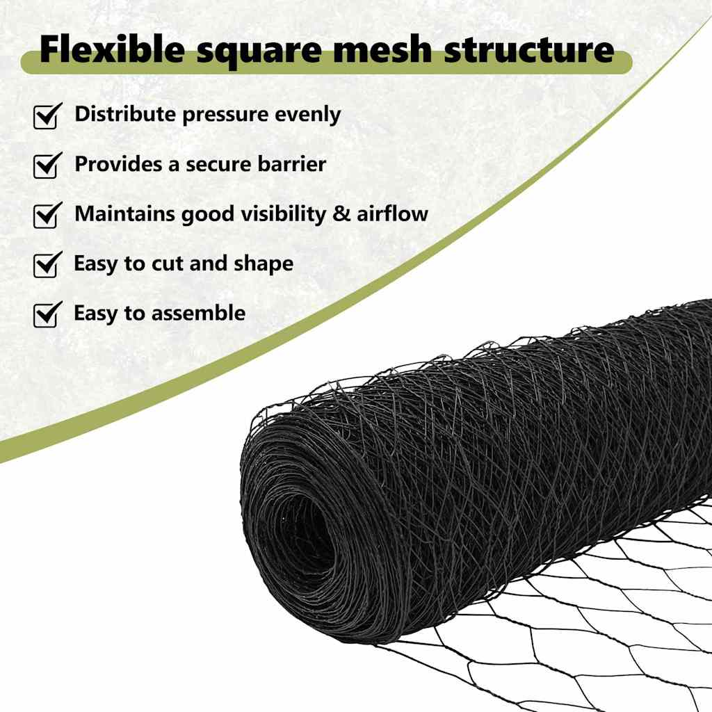 Hexagon Fence Grey 0.6 x 50 m PVC