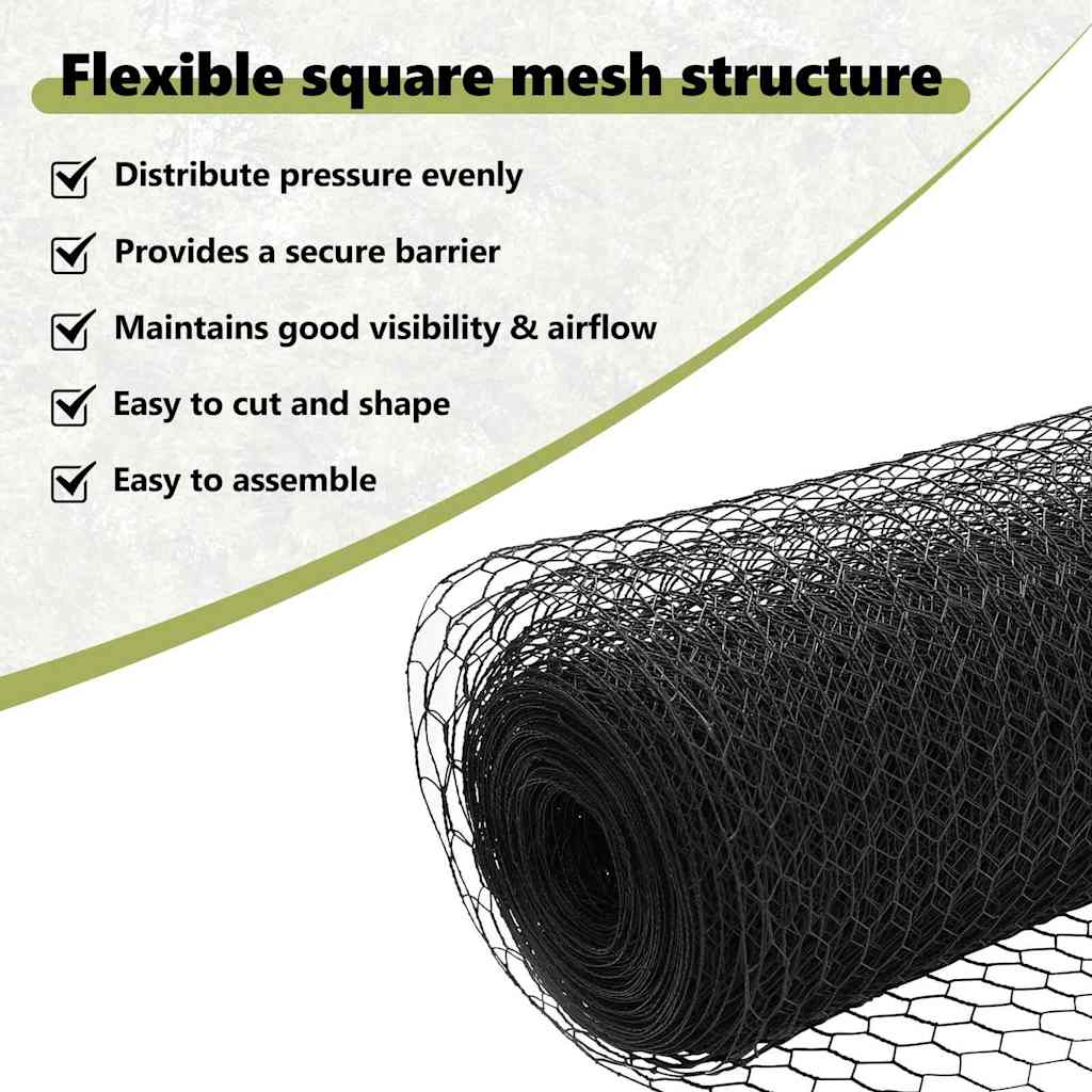 Hexagon Fence Grey 0.8 x 50 m PVC