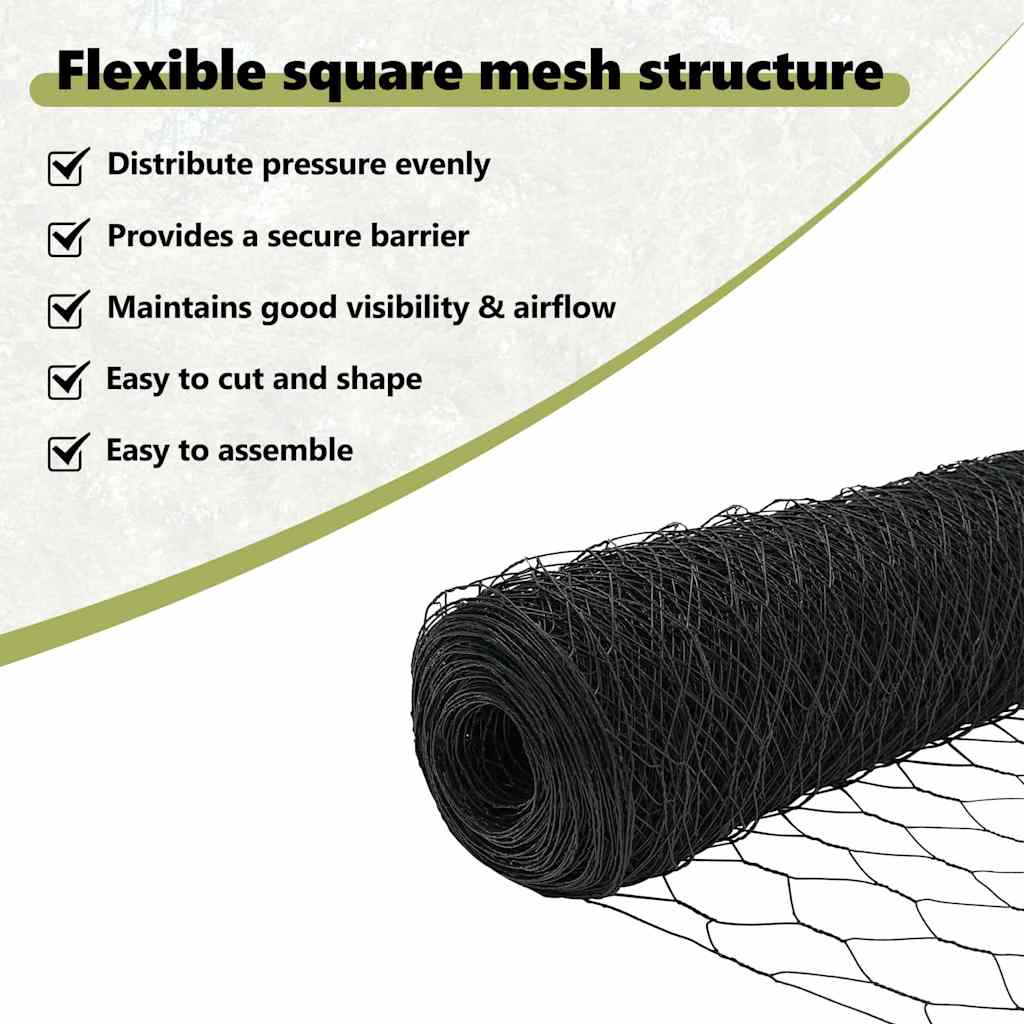 Hexagon Fence Grey 0.8 x 50 m PVC