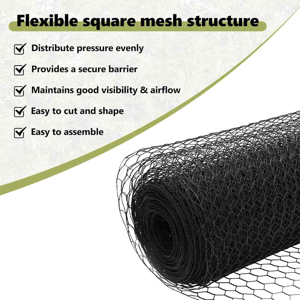 Hexagon Fence Grey 1 x 50 m PVC