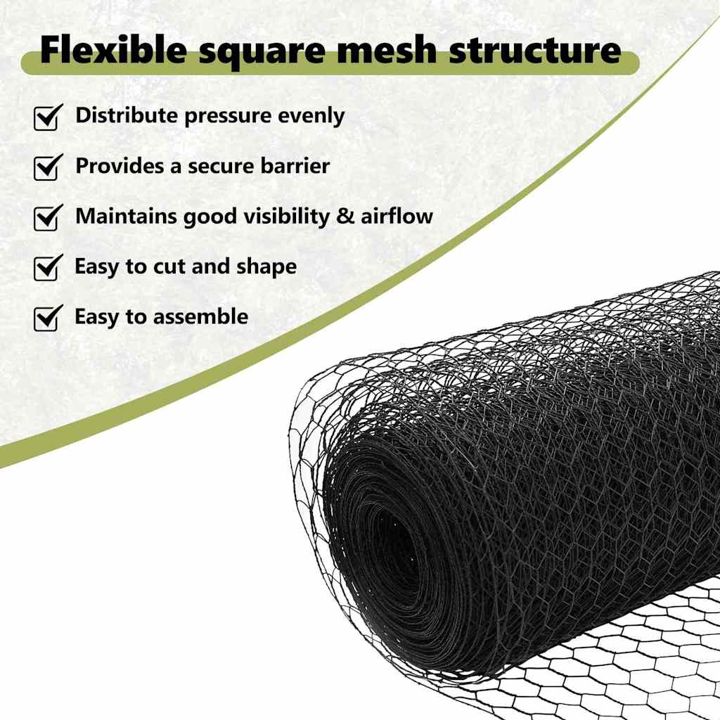 Hexagon Fence Grey 1.2 x 50 m PVC