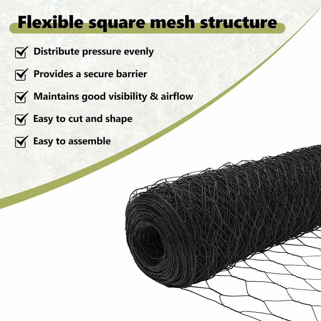 Hexagon Fence Grey 1.2 x 50 m PVC
