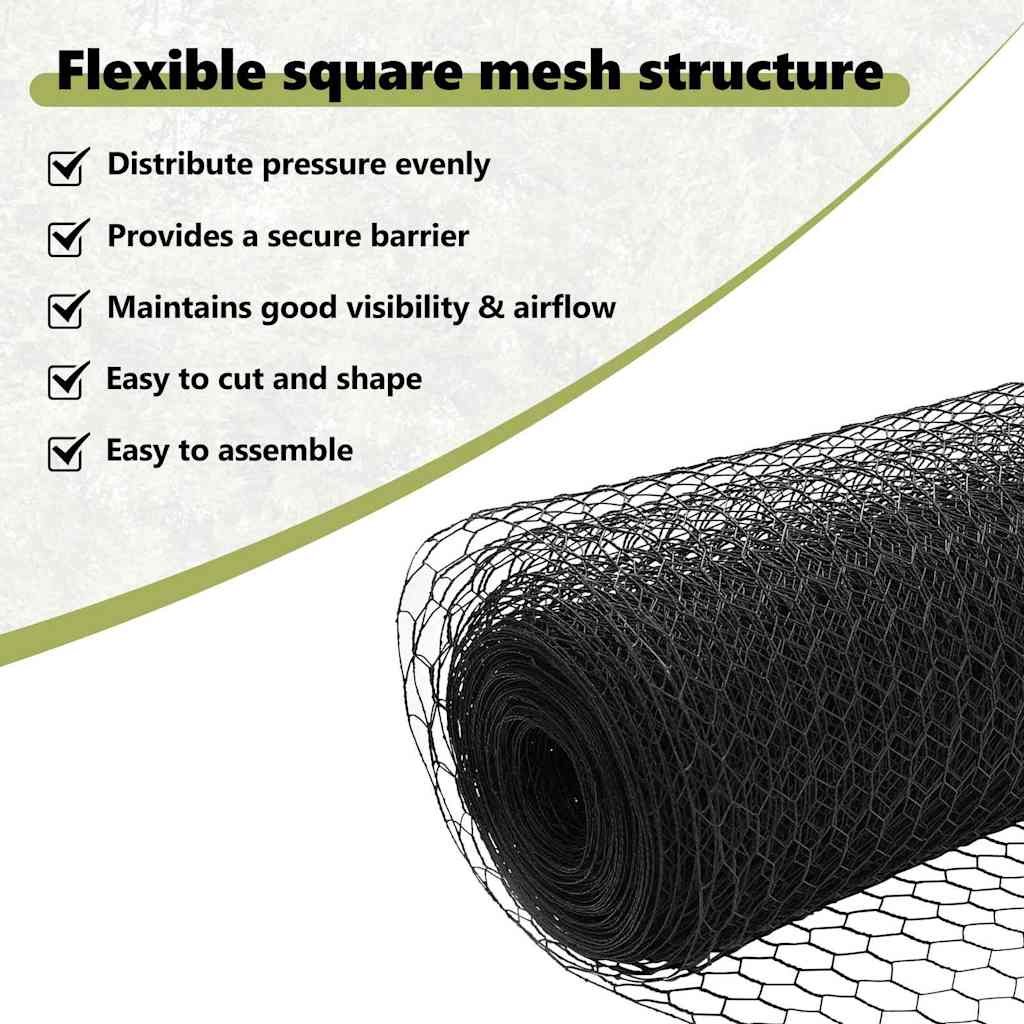 Hexagon Fence Grey 1.4 x 50 m PVC