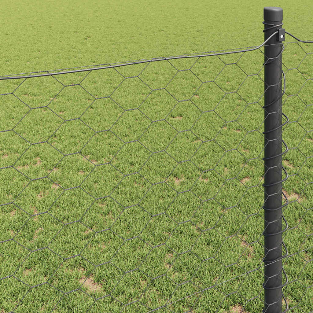 Hexagon Fence Grey 1.6 x 50 m PVC