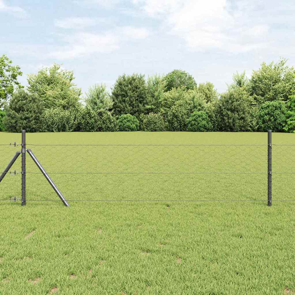 Hexagon Fence Grey 1.6 x 50 m PVC
