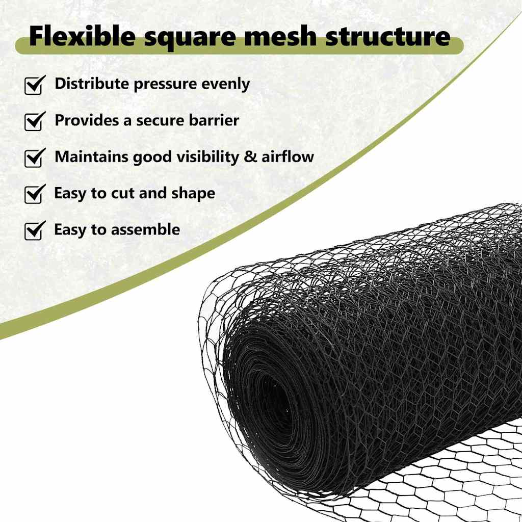 Hexagon Fence Grey 0.4 x 100 m PVC