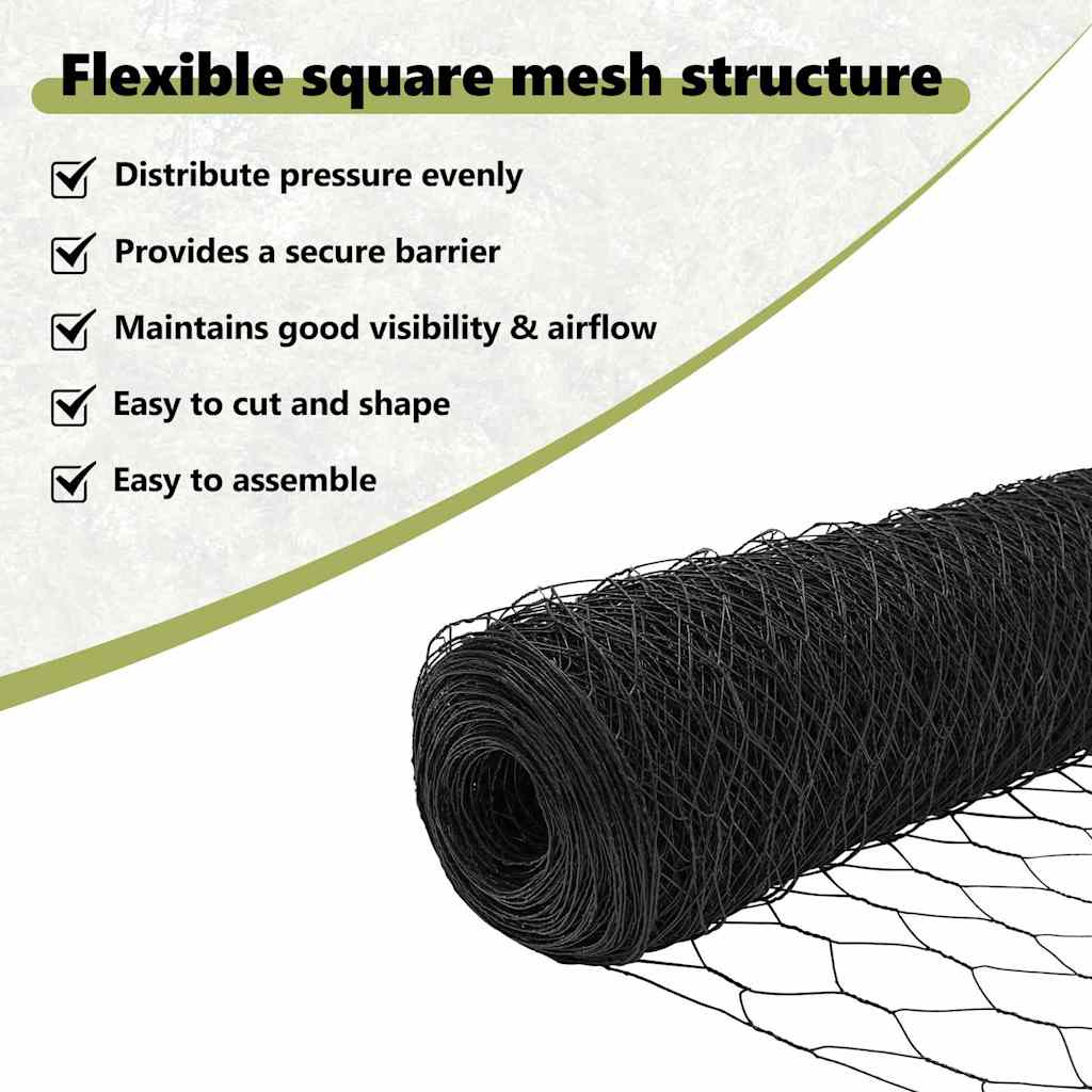 Hexagon Fence Grey 0.4 x 100 m PVC