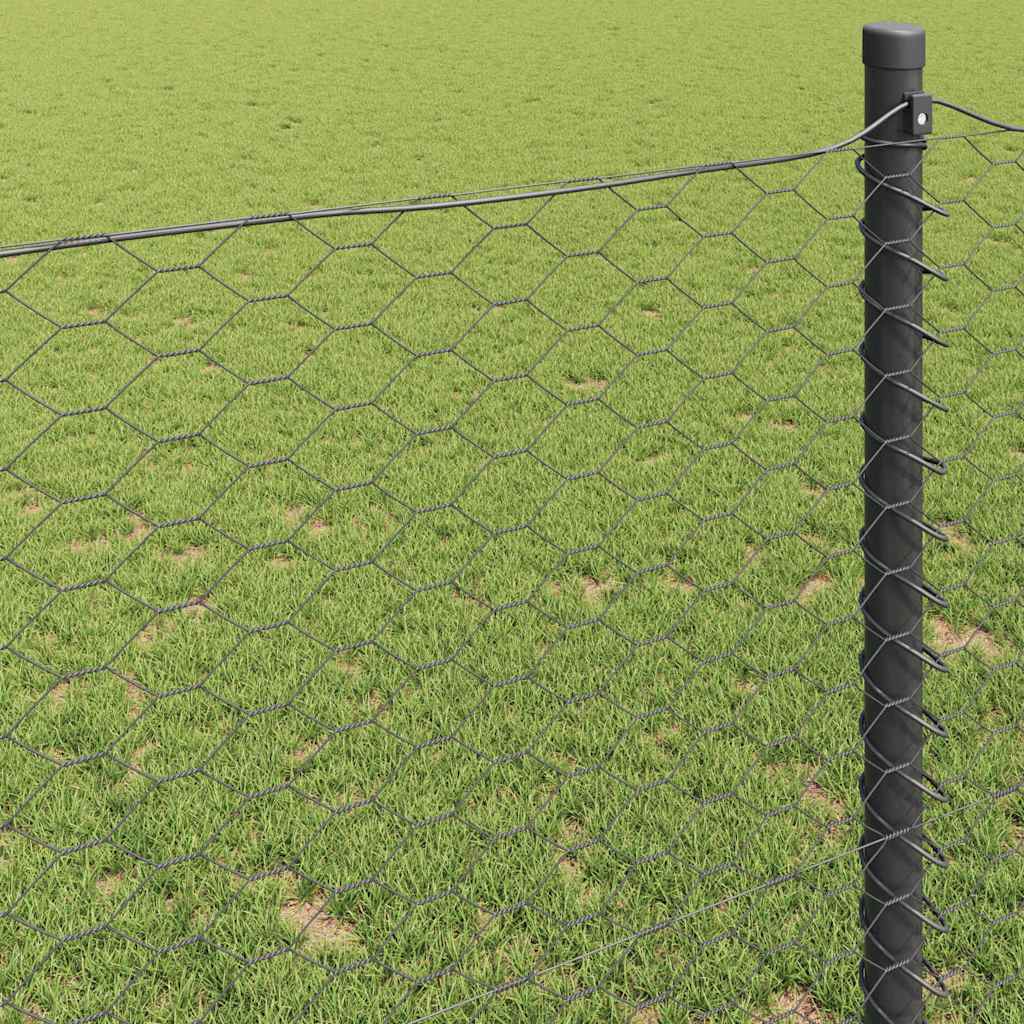 Hexagon Fence Grey 0.6 x 100 m PVC