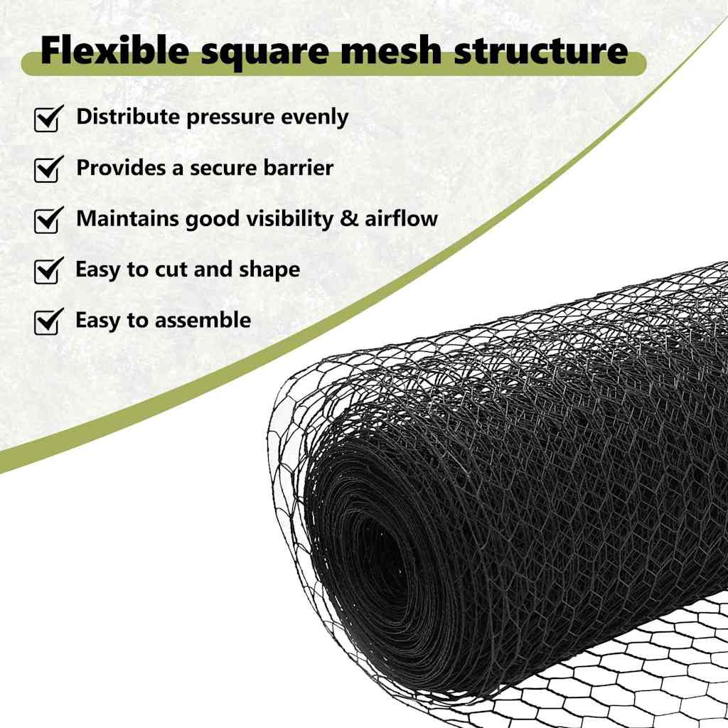 Hexagon Fence Grey 0.6 x 100 m PVC