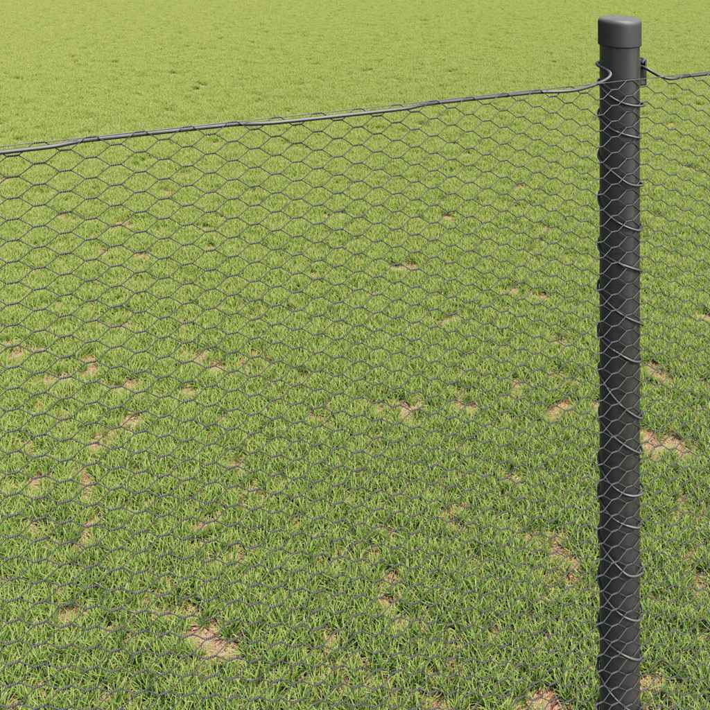 Hexagon Fence Grey 1 x 100 m PVC