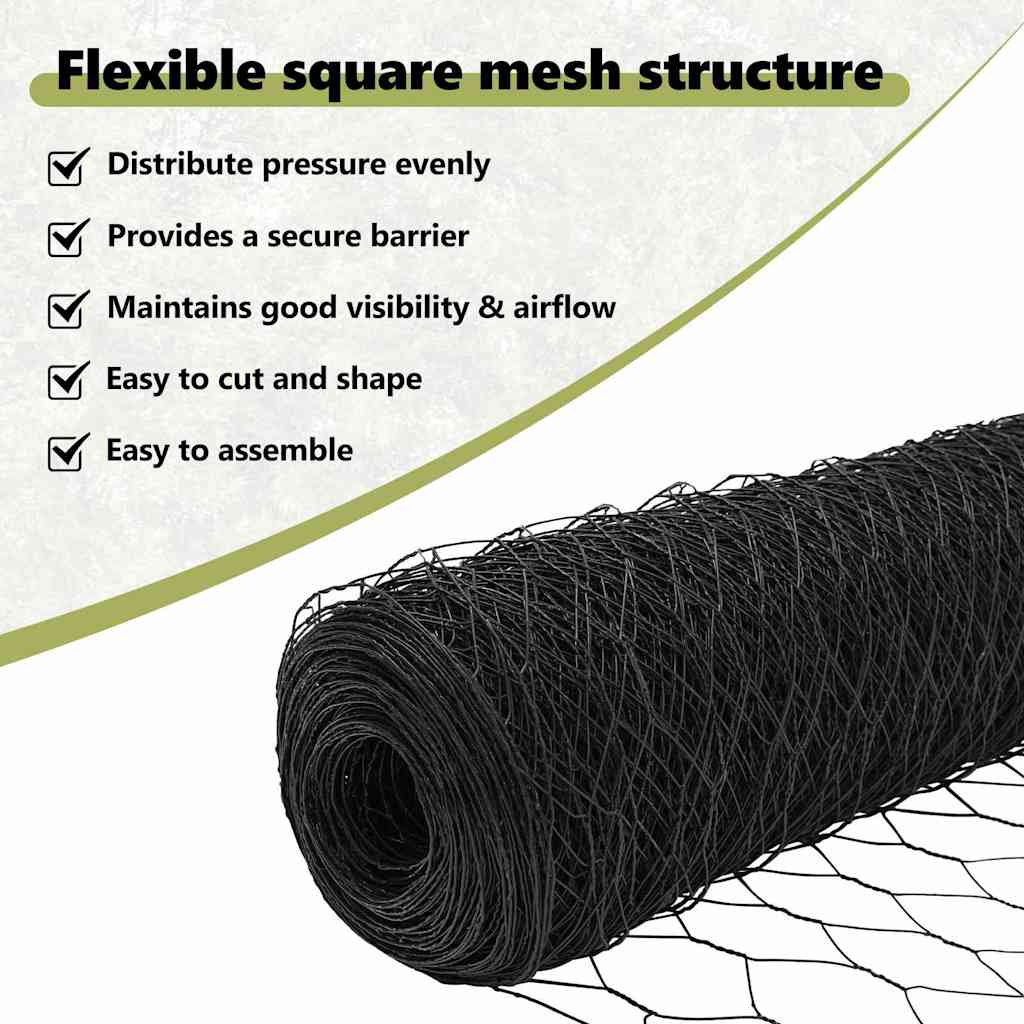 Hexagon Fence Grey 1 x 100 m PVC