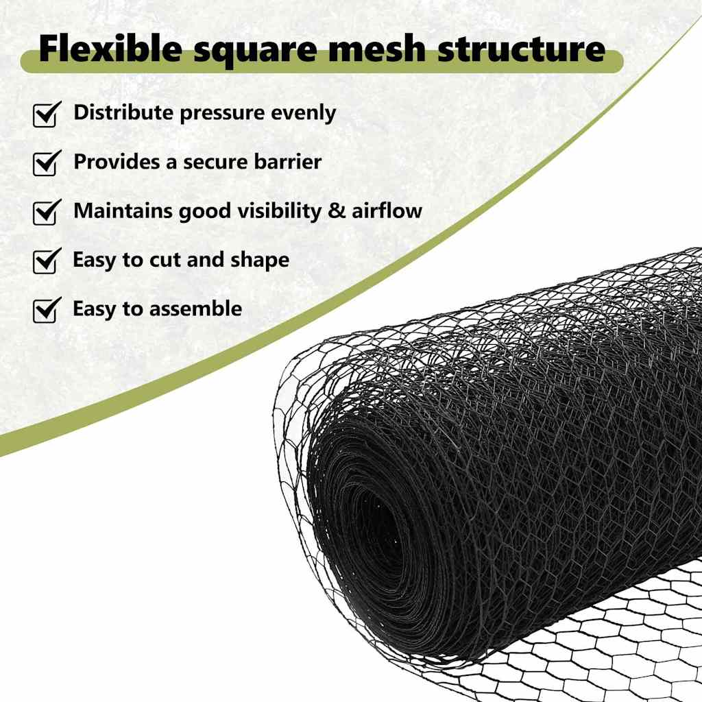Hexagon Fence Grey 1.2 x 100 m PVC
