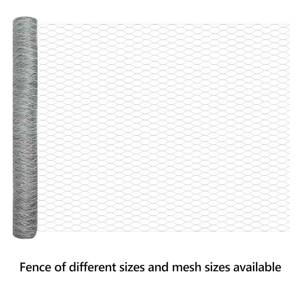 Hexagon Fence Silver 1.2 x 10 m Galvanised steel