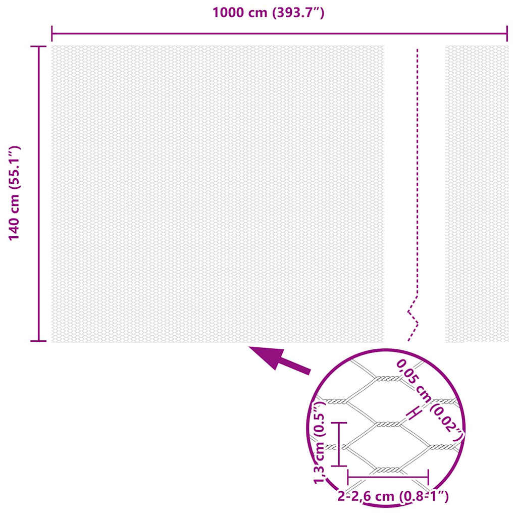 Hexagon Fence Silver 1.4 x 10 m Galvanised steel