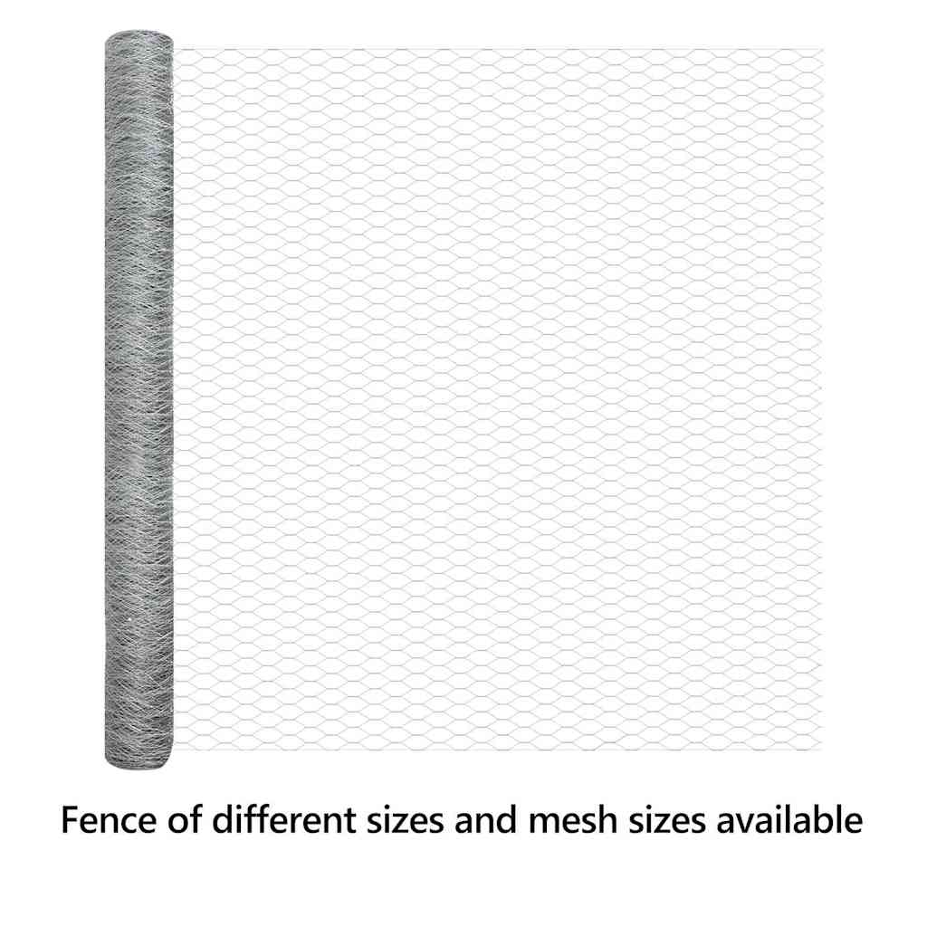 Hexagon Fence Silver 1.5 x 10 m Galvanised steel