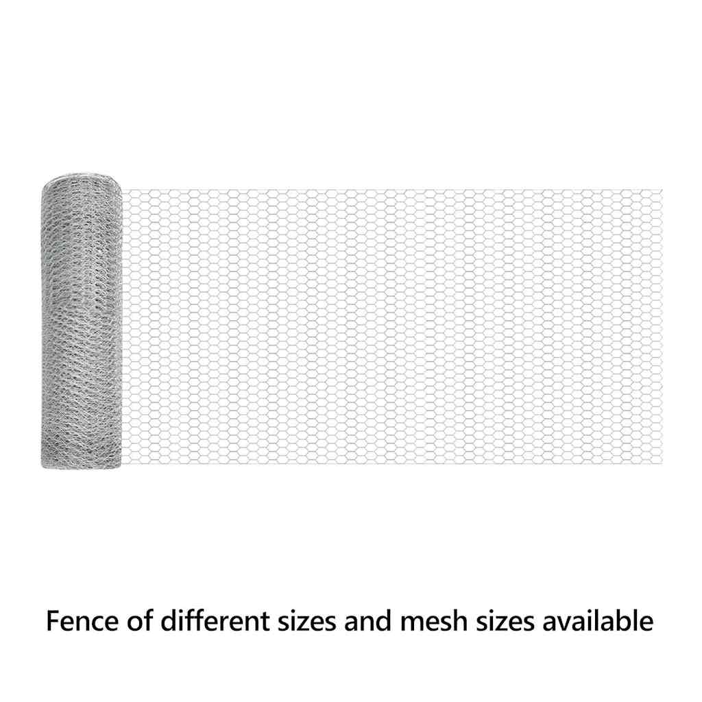 Hexagon Fence Silver 0.6 x 25 m Galvanised steel