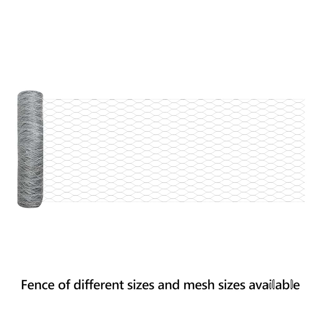Hexagon Fence Silver 0.6 x 25 m Galvanised steel
