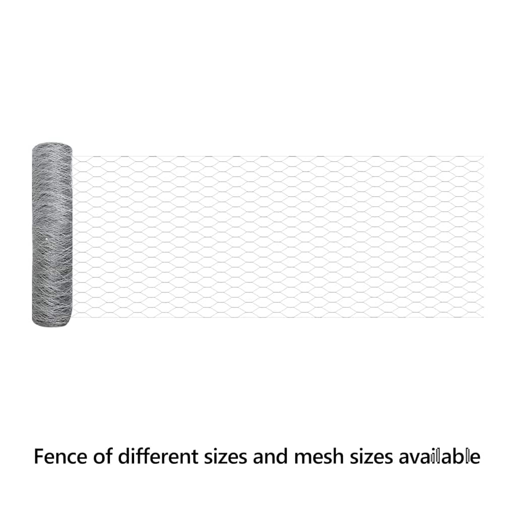 Hexagon Fence Silver 0.8 x 25 m Galvanised steel