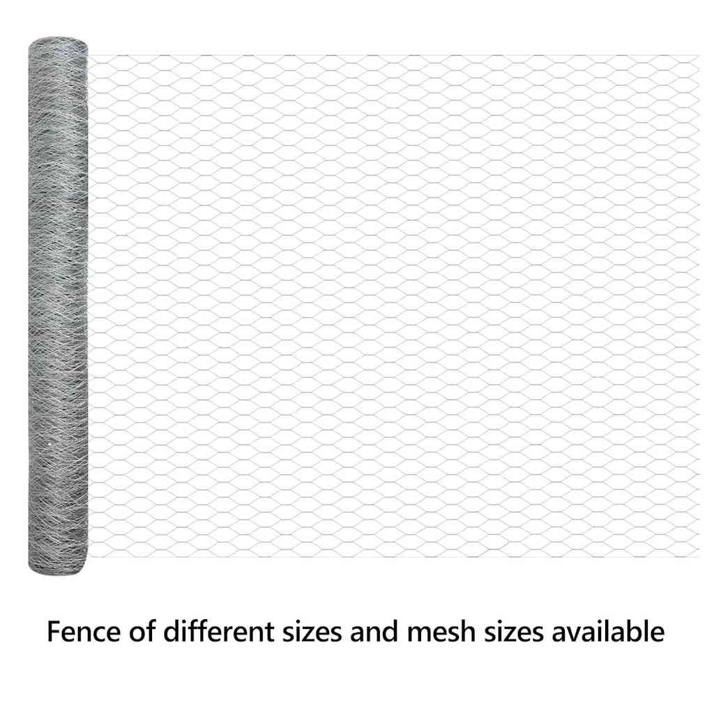 Hexagon Fence Silver 1.4 x 25 m Galvanised steel
