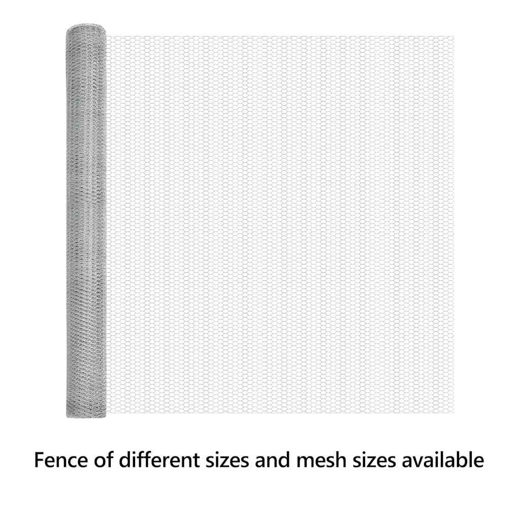 Hexagon Fence Silver 1.6 x 25 m Galvanised steel