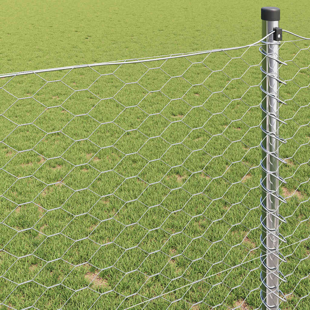 Hexagon Fence Silver 1.6 x 25 m Galvanised steel