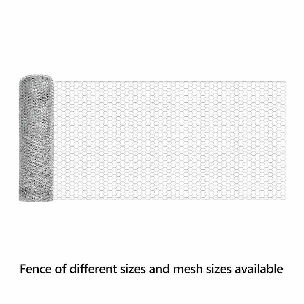 Hexagon Fence Silver 0.5 x 50 m Galvanised steel