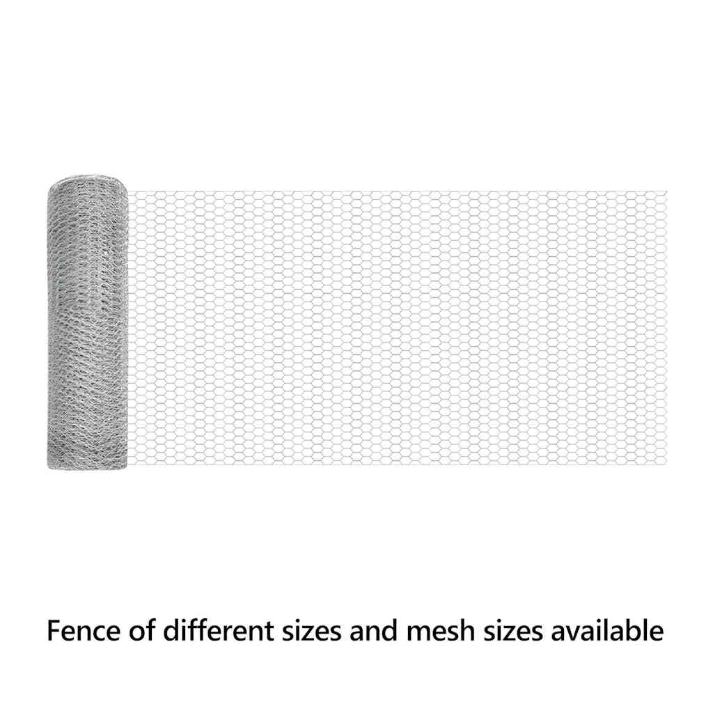Hexagon Fence Silver 0.8 x 50 m Galvanised steel