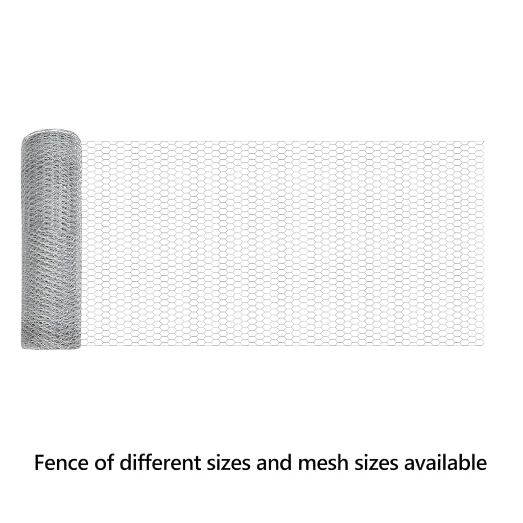 Hexagon Fence Silver 0.8 x 50 m Galvanised steel