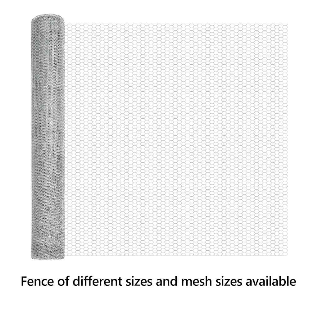 Hexagon Fence Silver 1 x 50 m Galvanised steel