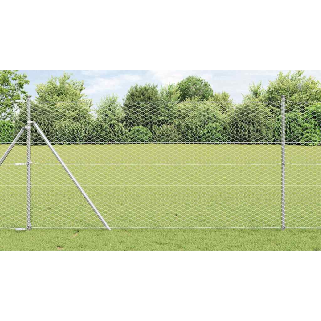 Hexagon Fence Silver 1.4 x 50 m Galvanised steel