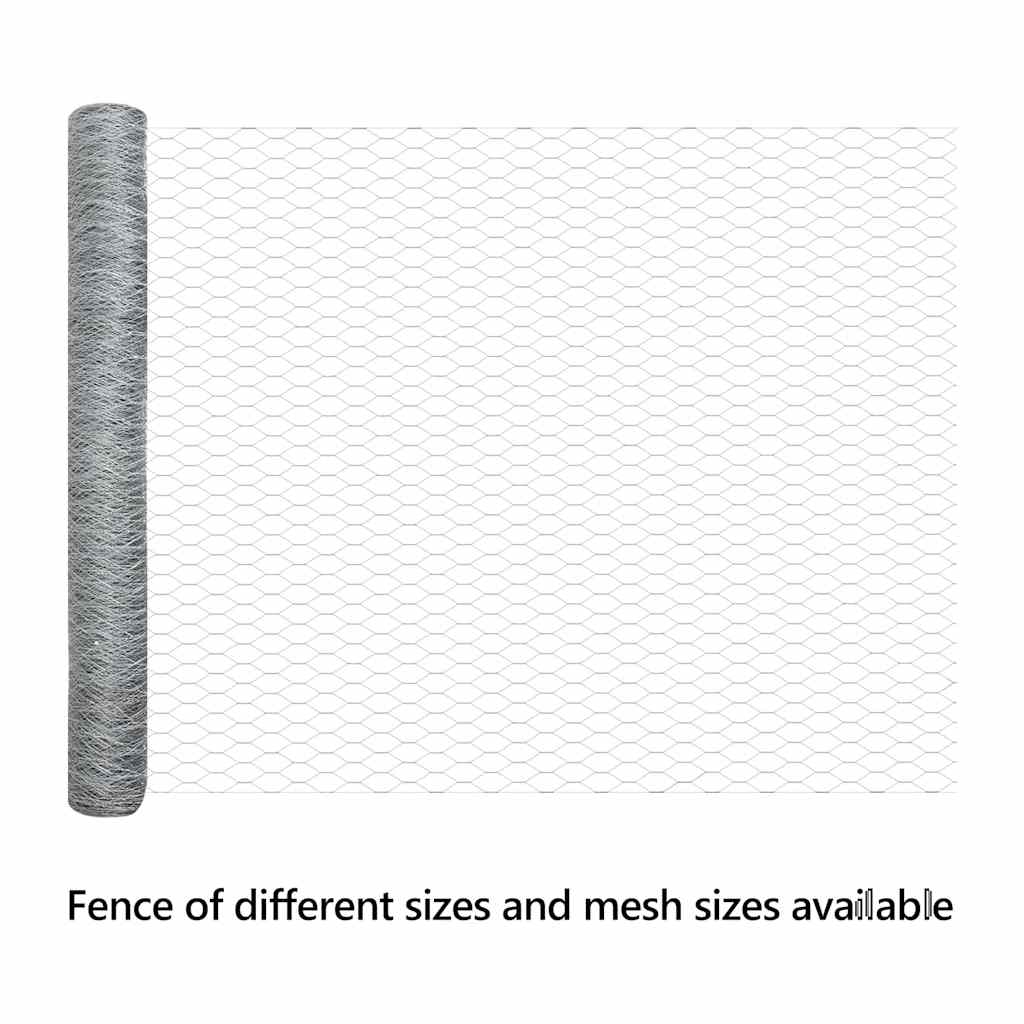 Hexagon Fence Silver 1.4 x 50 m Galvanised steel