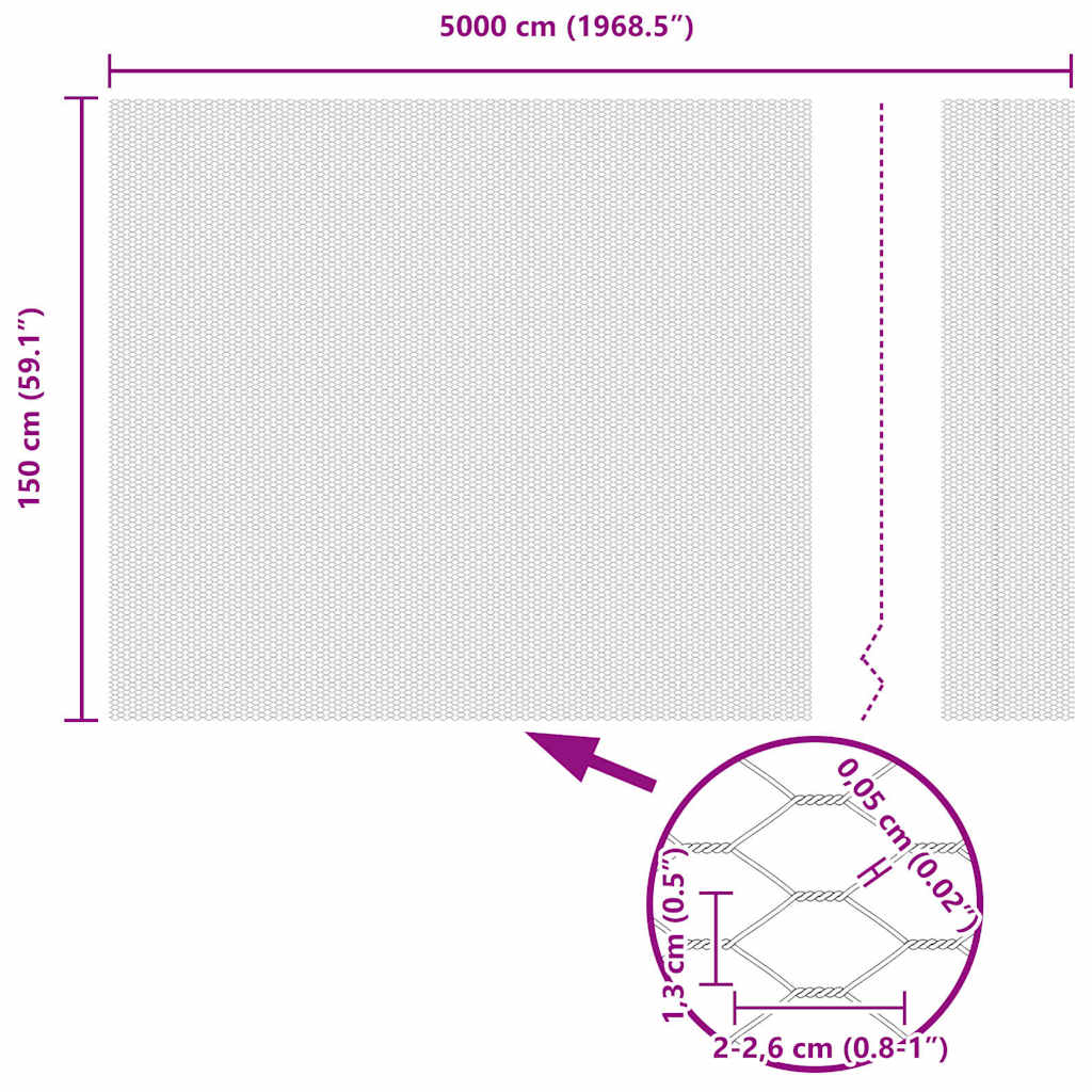 Hexagon Fence Silver 1.5 x 50 m Galvanised steel