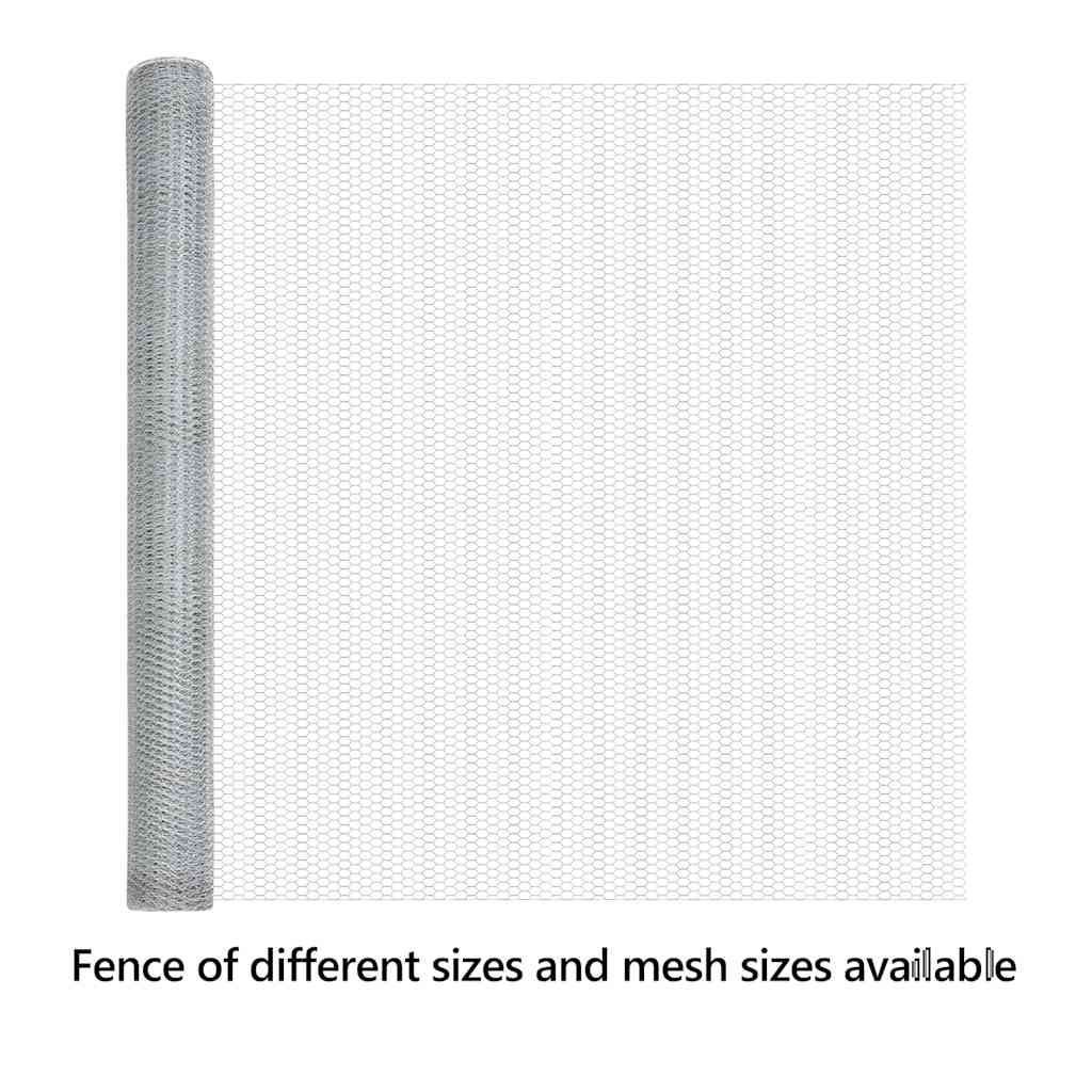 Hexagon Fence Silver 1.5 x 50 m Galvanised steel