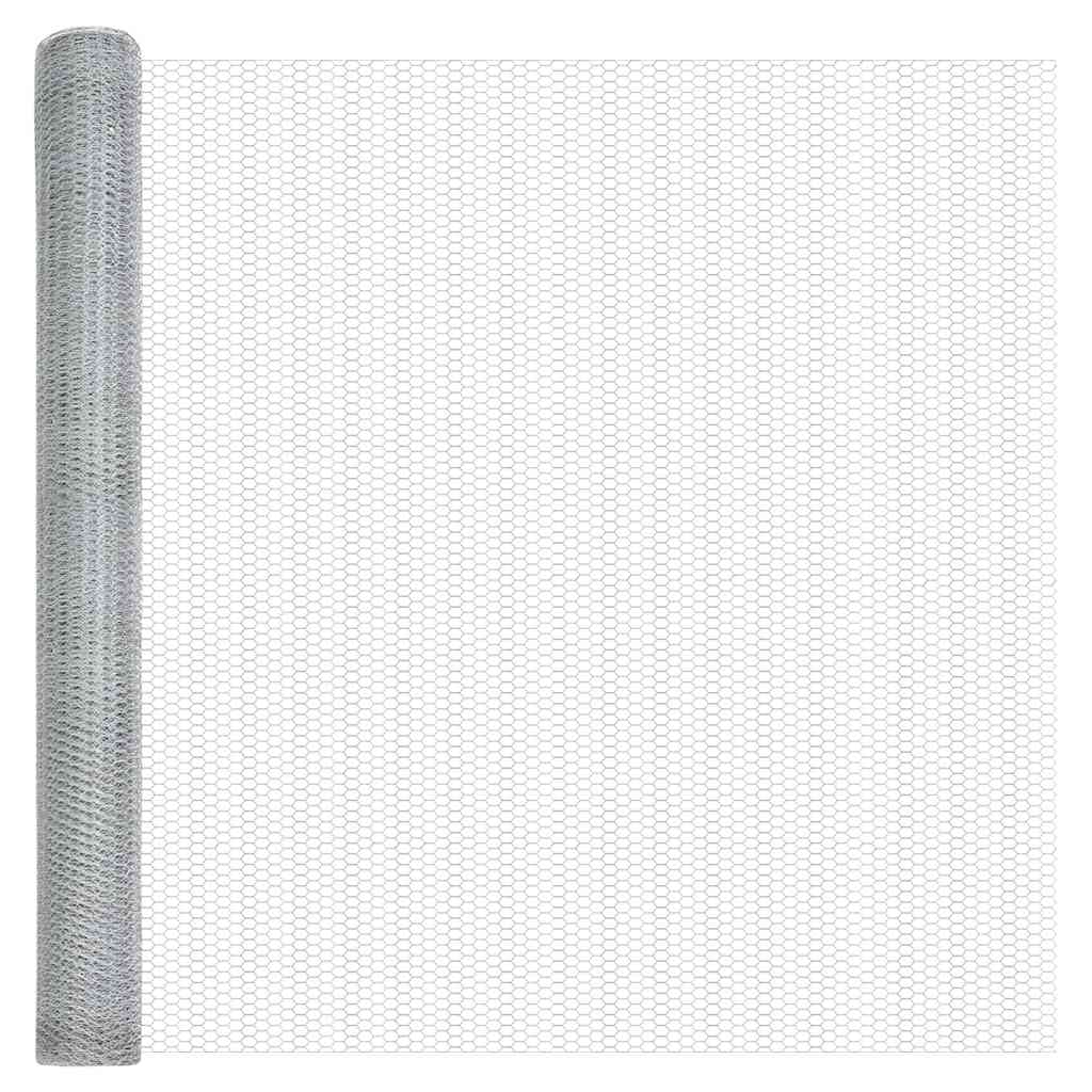Hexagon Fence Silver 1.5 x 50 m Galvanised steel