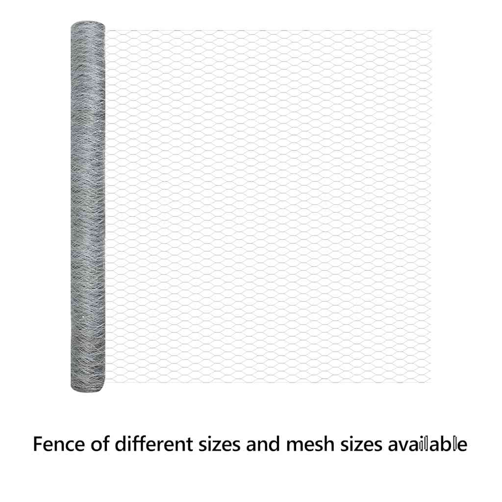Hexagon Fence Silver 1.6 x 50 m Galvanised steel