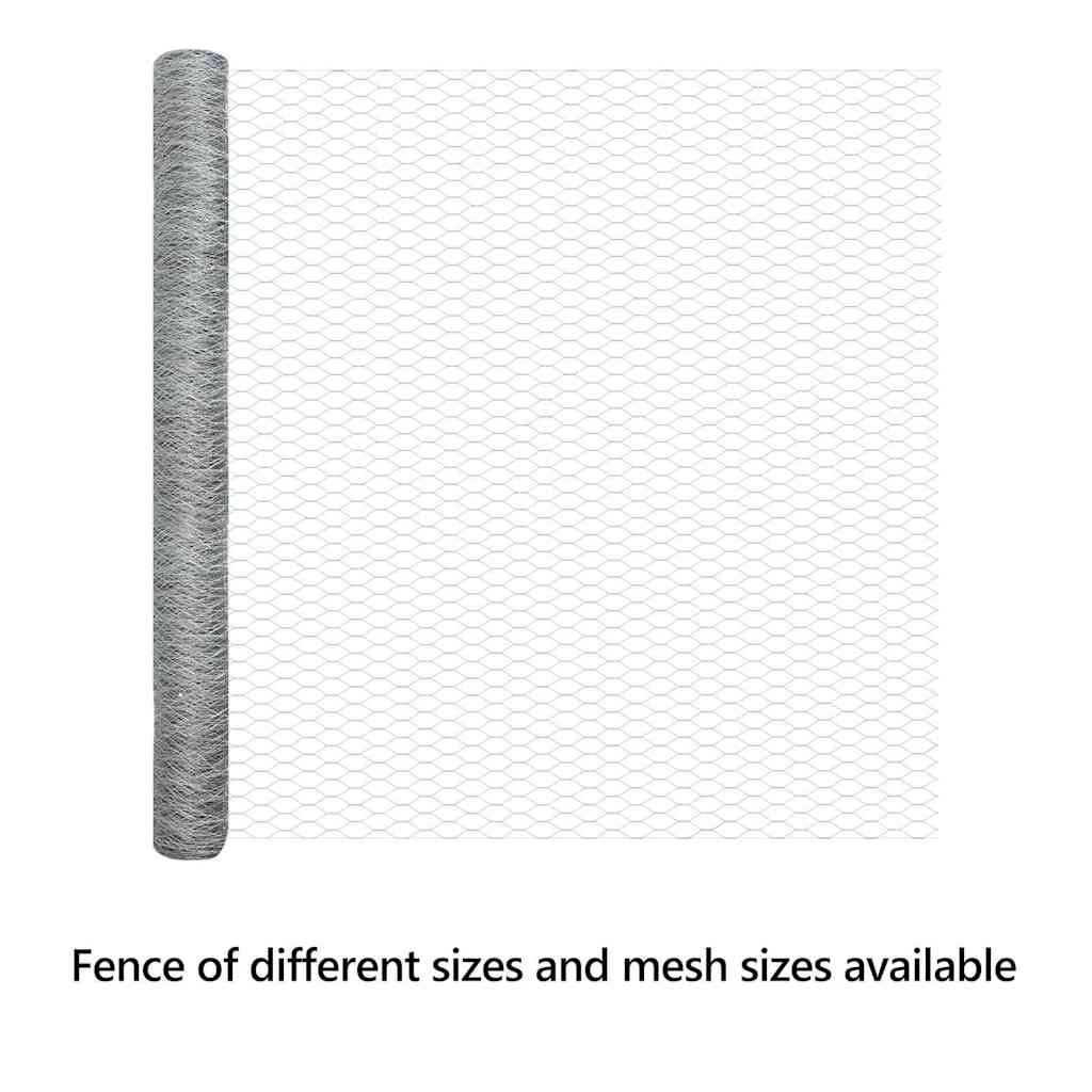 Hexagon Fence Silver 1.6 x 50 m Galvanised steel
