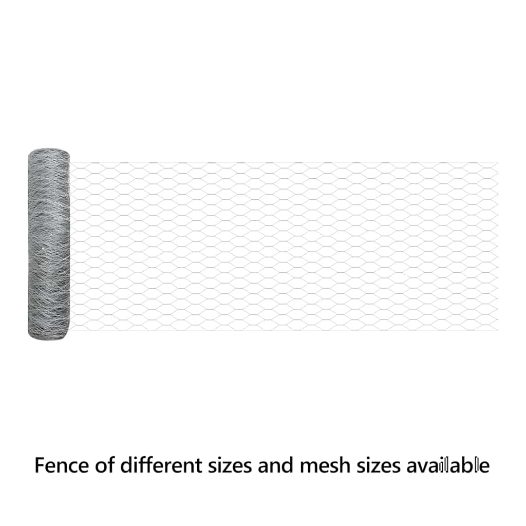 Hexagon Fence Silver 0.4 x 100 m Galvanised steel