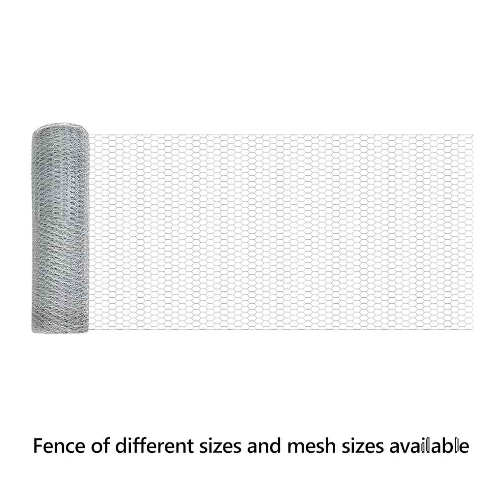 Hexagon Fence Silver 0.5 x 100 m Galvanised steel