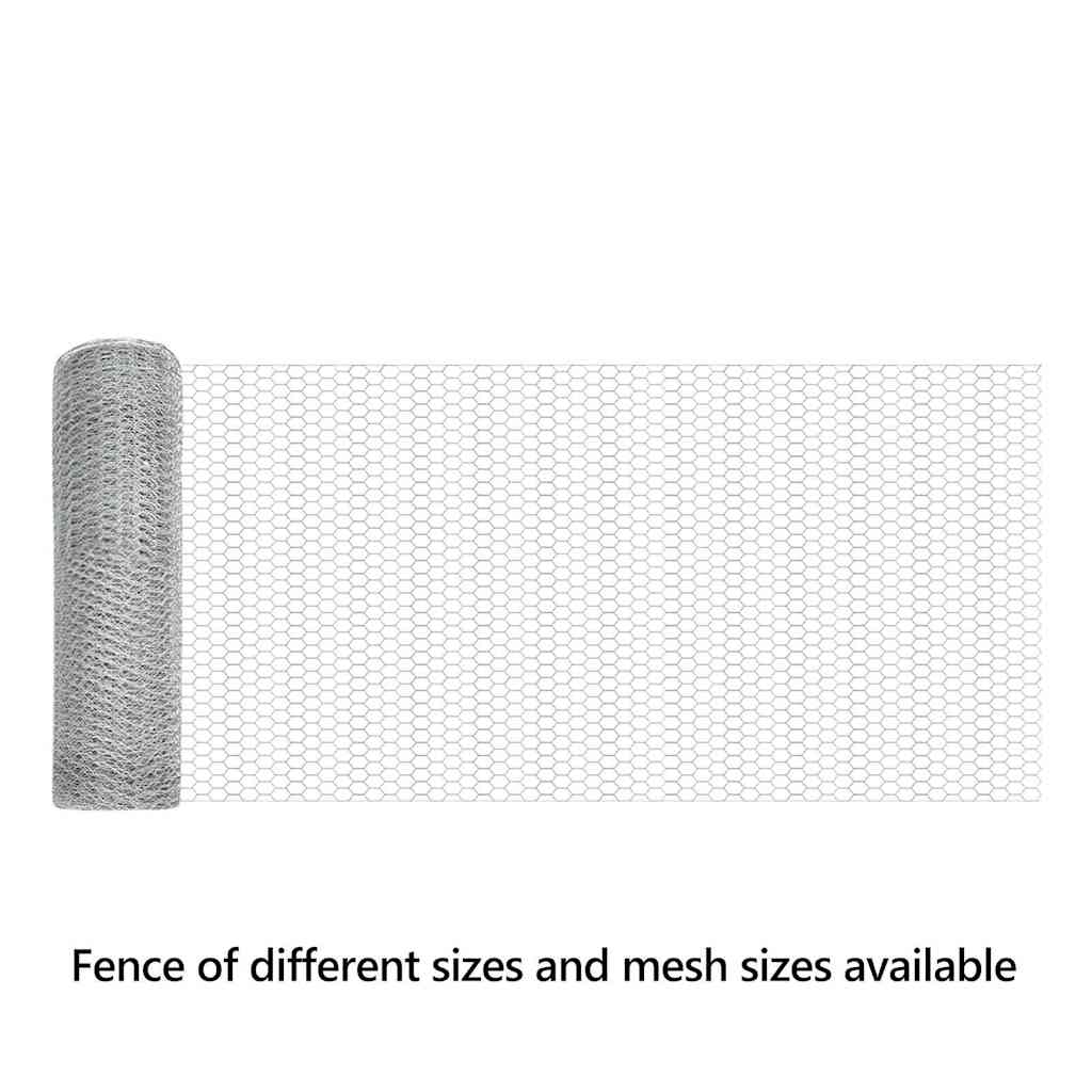 Hexagon Fence Silver 0.6 x 100 m Galvanised steel