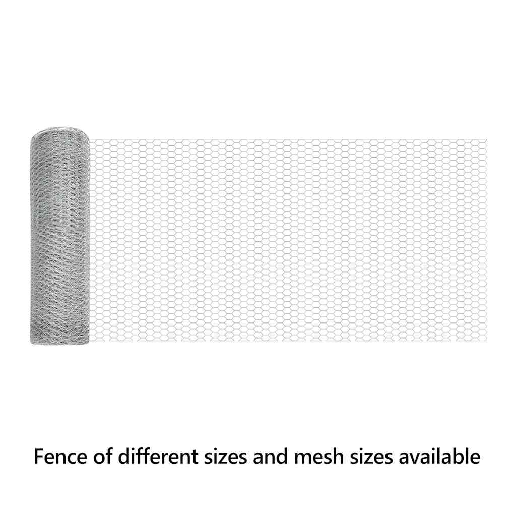 Hexagon Fence Silver 0.8 x 100 m Galvanised steel