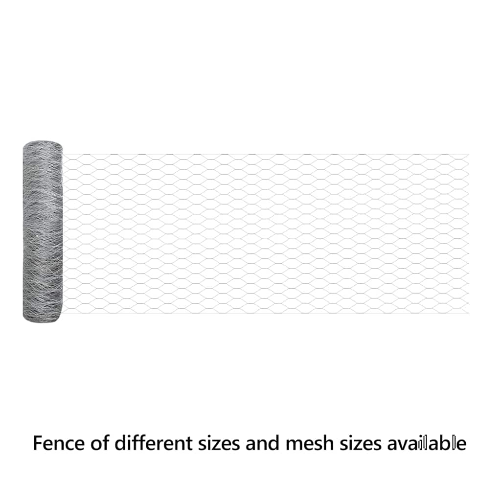 Hexagon Fence Silver 0.8 x 100 m Galvanised steel