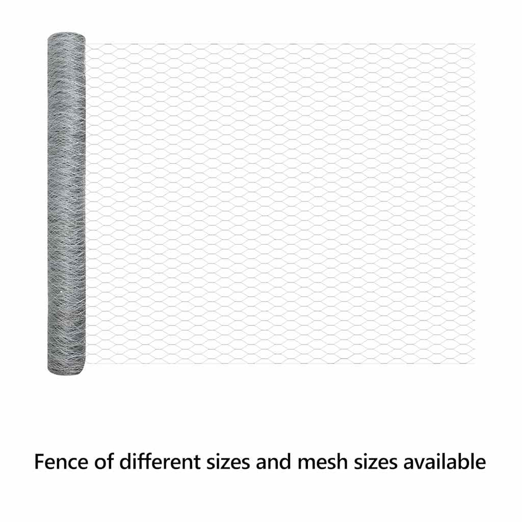 Hexagon Fence Silver 1 x 100 m Galvanised steel